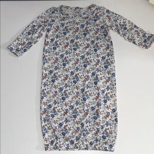Angel Dear Baby Girl Bamboo Floral Long Sleeve Gown Size 0-3 Months
